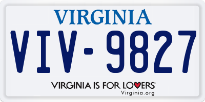 VA license plate VIV9827