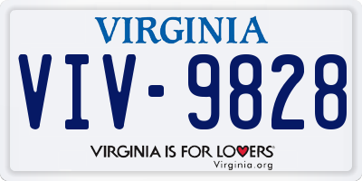 VA license plate VIV9828
