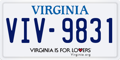 VA license plate VIV9831