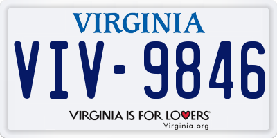 VA license plate VIV9846