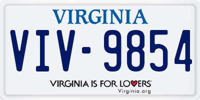 VA license plate VIV9854