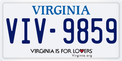 VA license plate VIV9859