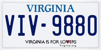 VA license plate VIV9880