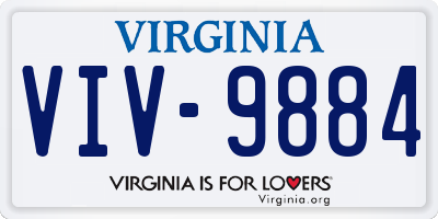 VA license plate VIV9884