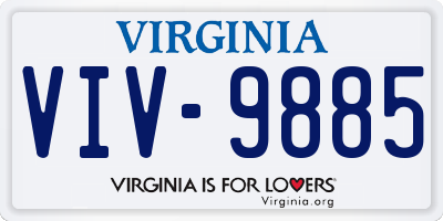 VA license plate VIV9885