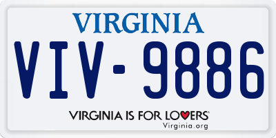 VA license plate VIV9886