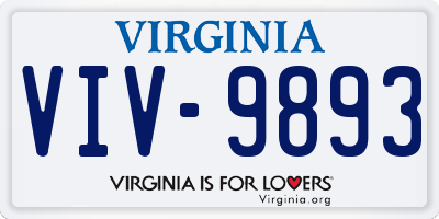 VA license plate VIV9893