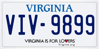 VA license plate VIV9899