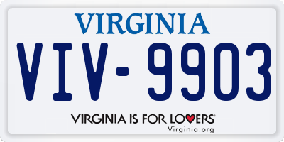 VA license plate VIV9903