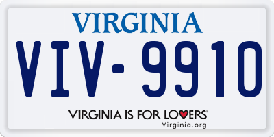 VA license plate VIV9910