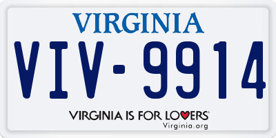 VA license plate VIV9914