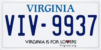 VA license plate VIV9937