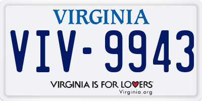 VA license plate VIV9943