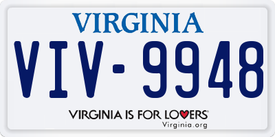 VA license plate VIV9948