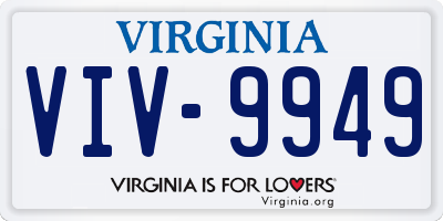 VA license plate VIV9949