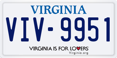 VA license plate VIV9951
