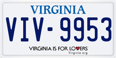 VA license plate VIV9953