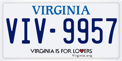 VA license plate VIV9957