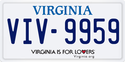 VA license plate VIV9959