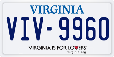 VA license plate VIV9960