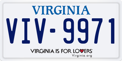 VA license plate VIV9971
