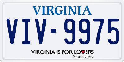 VA license plate VIV9975