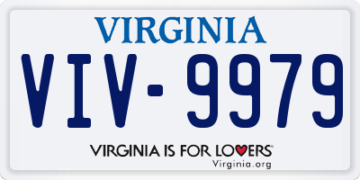 VA license plate VIV9979