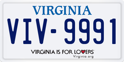 VA license plate VIV9991