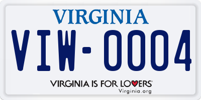 VA license plate VIW0004