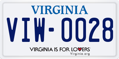 VA license plate VIW0028