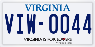 VA license plate VIW0044