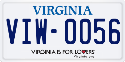 VA license plate VIW0056