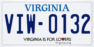 VA license plate VIW0132