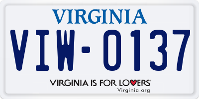 VA license plate VIW0137