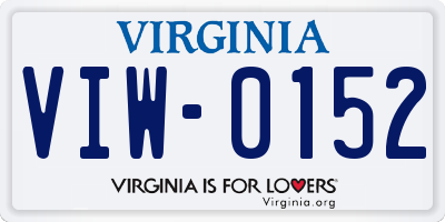 VA license plate VIW0152