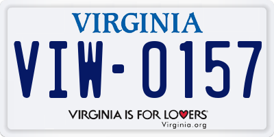 VA license plate VIW0157