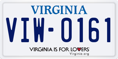 VA license plate VIW0161