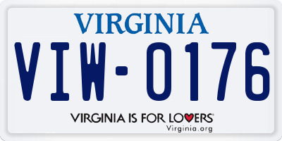 VA license plate VIW0176