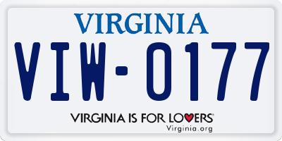 VA license plate VIW0177