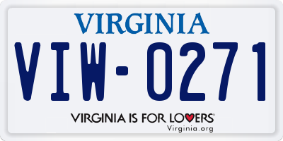 VA license plate VIW0271