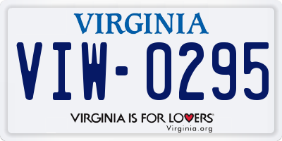 VA license plate VIW0295