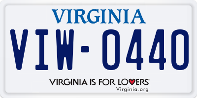 VA license plate VIW0440