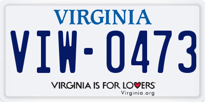 VA license plate VIW0473
