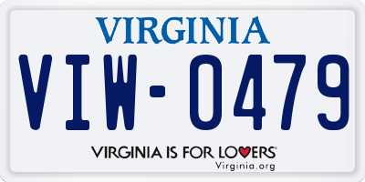 VA license plate VIW0479
