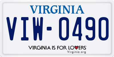 VA license plate VIW0490