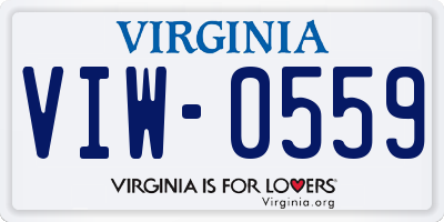 VA license plate VIW0559
