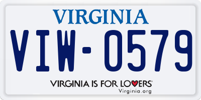 VA license plate VIW0579