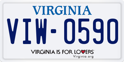 VA license plate VIW0590