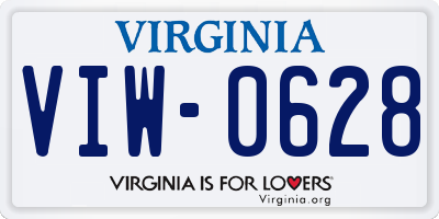 VA license plate VIW0628