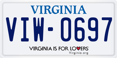 VA license plate VIW0697